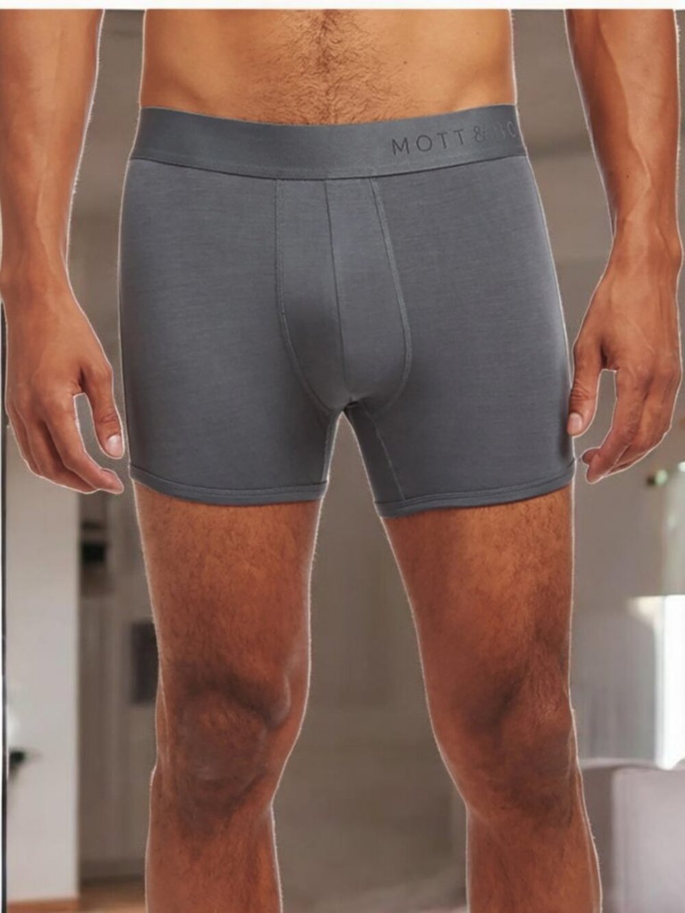 NWOT MOTT & BOW (2X) Gray Second Skin Trunk Contoured Pouch Boxer Brief